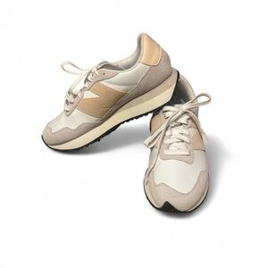 Women's New Balance Beige and White 237 Sneakers NWOT